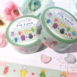 Pik Love Cute Rainbow Plant Friends Washi Tape 15mm x 10m