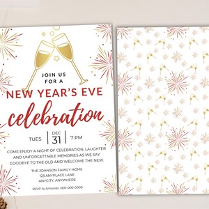 Editable New Years Eve Party Invitation Template NYE Party Invite ...