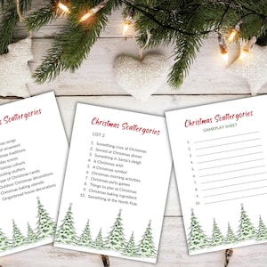 Christmas Scattergories Game Editable Fun Holiday Party Game Printable Office Christmas Party Ice Breaker Activity Instant Download TC04