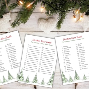 Christmas Word Jumble Game Printable Holiday Party Game Fun Christmas Activity Holiday Office Party Games Instant Download TC04