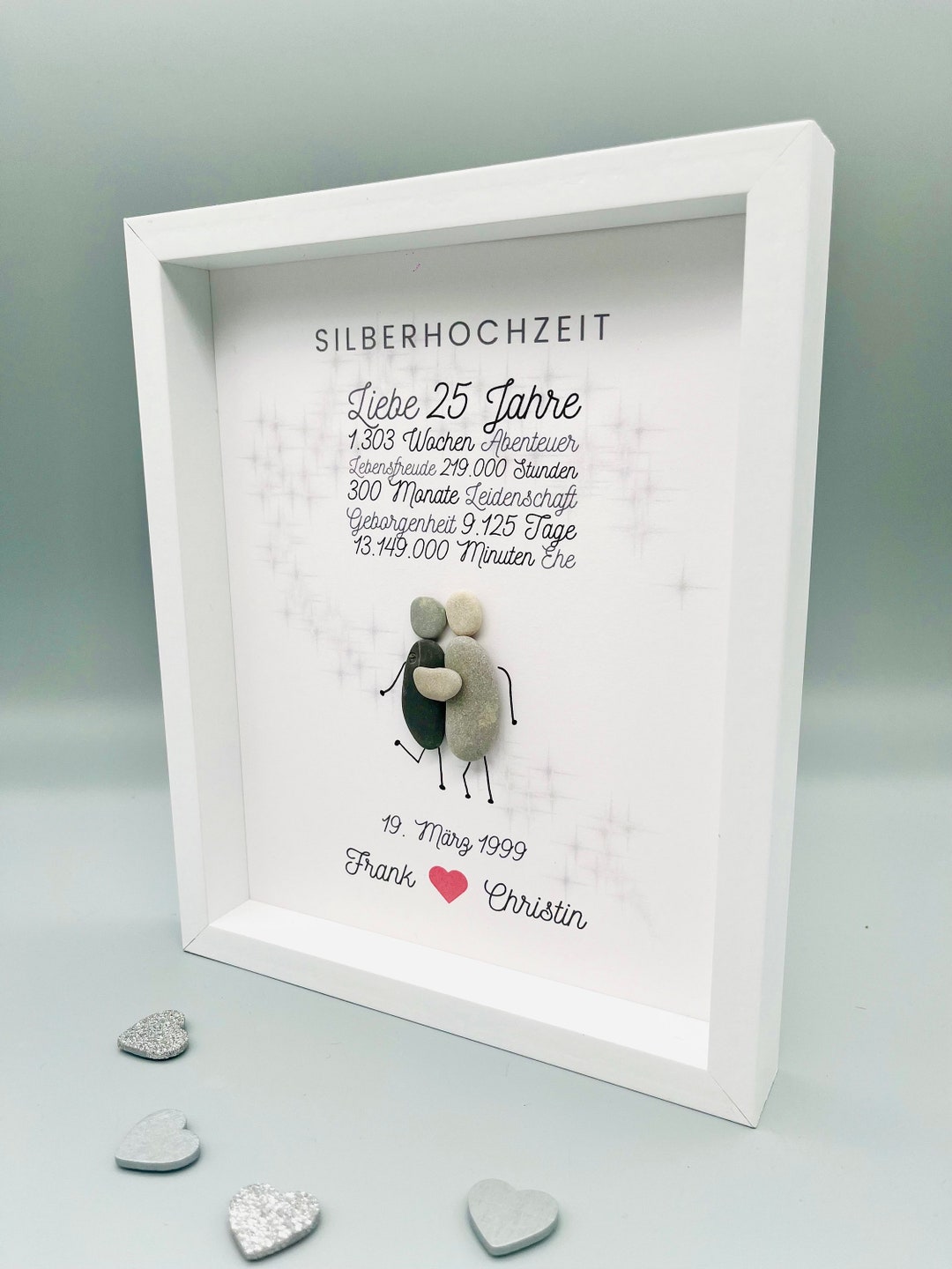 Geschenke Zur Silberhochzeit Für Den Mann Personalisiertes Geschenk Silberhochzeit | einzigartiges Wandbild