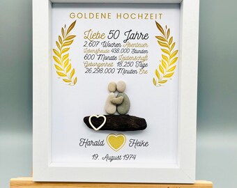 TANWIH Metallkarte Zum 50. Hochzeitstag – Gravur „50 Years Down Forever To Go“, Geschenk Für Die Ehefrau