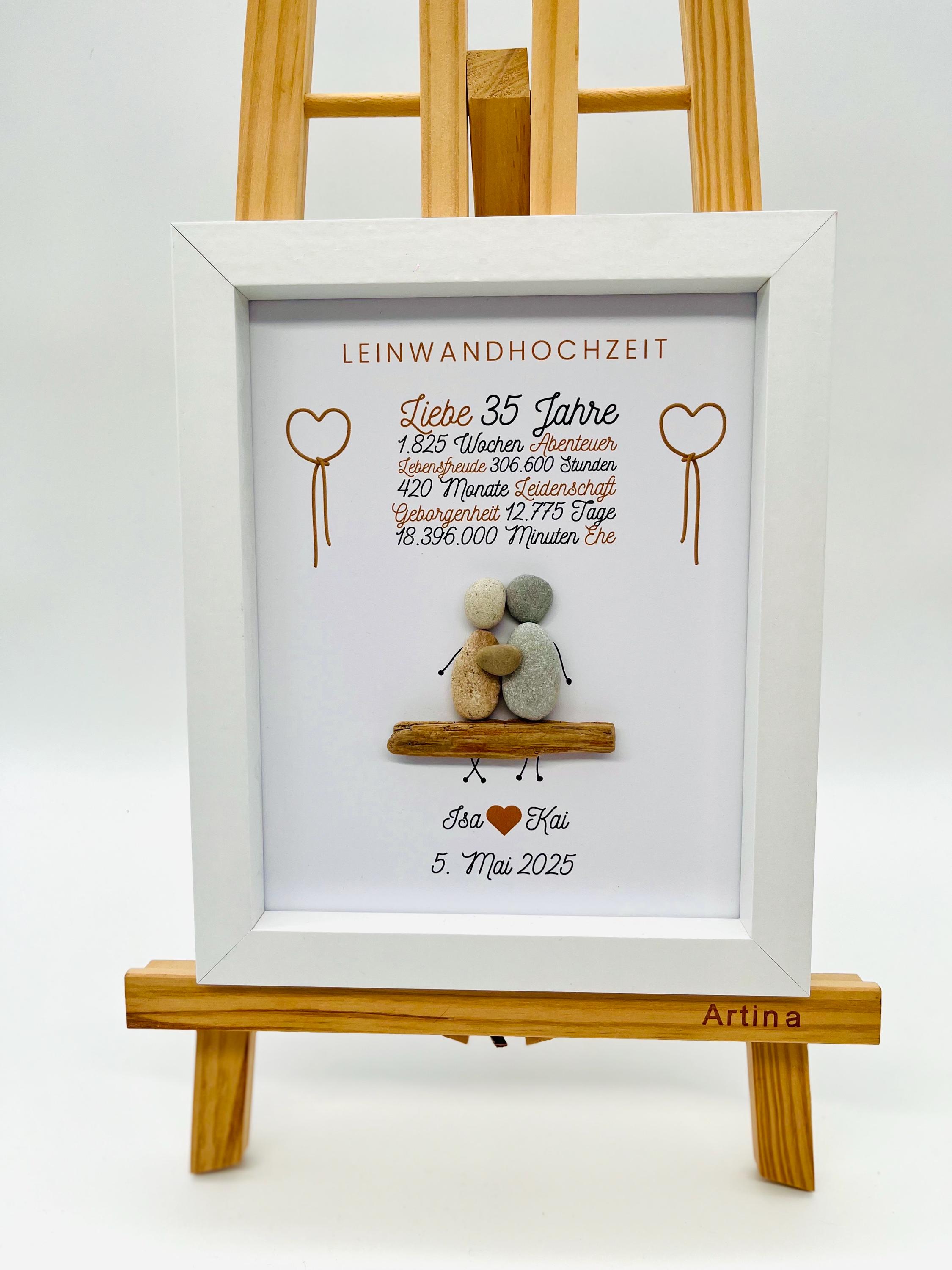 Karte Zum 35. Hochzeitstag Für Die Ehefrau – Metall-Gravur Mit Liebesbotschaft, In Geschenkumschlag