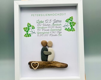 Einzigartiges Geschenk Petersilienhochzeit | Custom Wandbild Petersilienhochzeit | personalisierbares Geschenk 12,5 Jahre Ehe