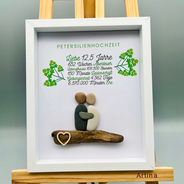 Einzigartiges Geschenk Petersilienhochzeit | Custom Wandbild Petersilienhochzeit | personalisierbares Geschenk 12,5 Jahre Ehe