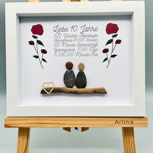 Einzigartiges Geschenk Rosenhochzeit | 10 Jahre verheiratet | personalisiertes Geschenk 10 Jahre Ehe
