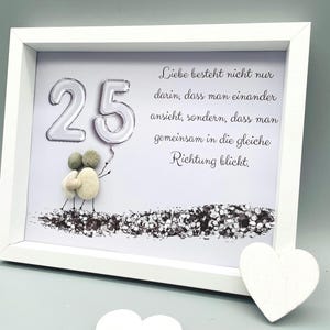 Geschenk zur Silberhochzeit | Wandbild silberne Hochzeit | Geschenk Silberhochzeit | 25. Jahre | Personalidiertes Geschenk Silberhochzeit