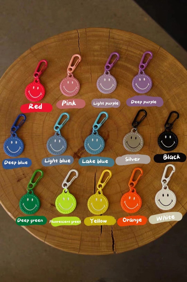 Doublesided Smiley Face Keychains Colorful Metal Key Rings Cheerful Emoji Charms for Keys and
