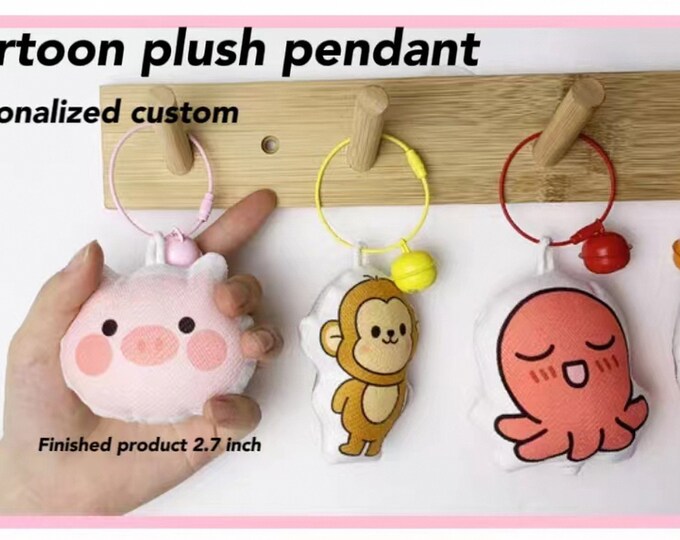 Custom Anime Plush Keychain - Backpack Charms, Graduation Gift, Fan Support Dolls