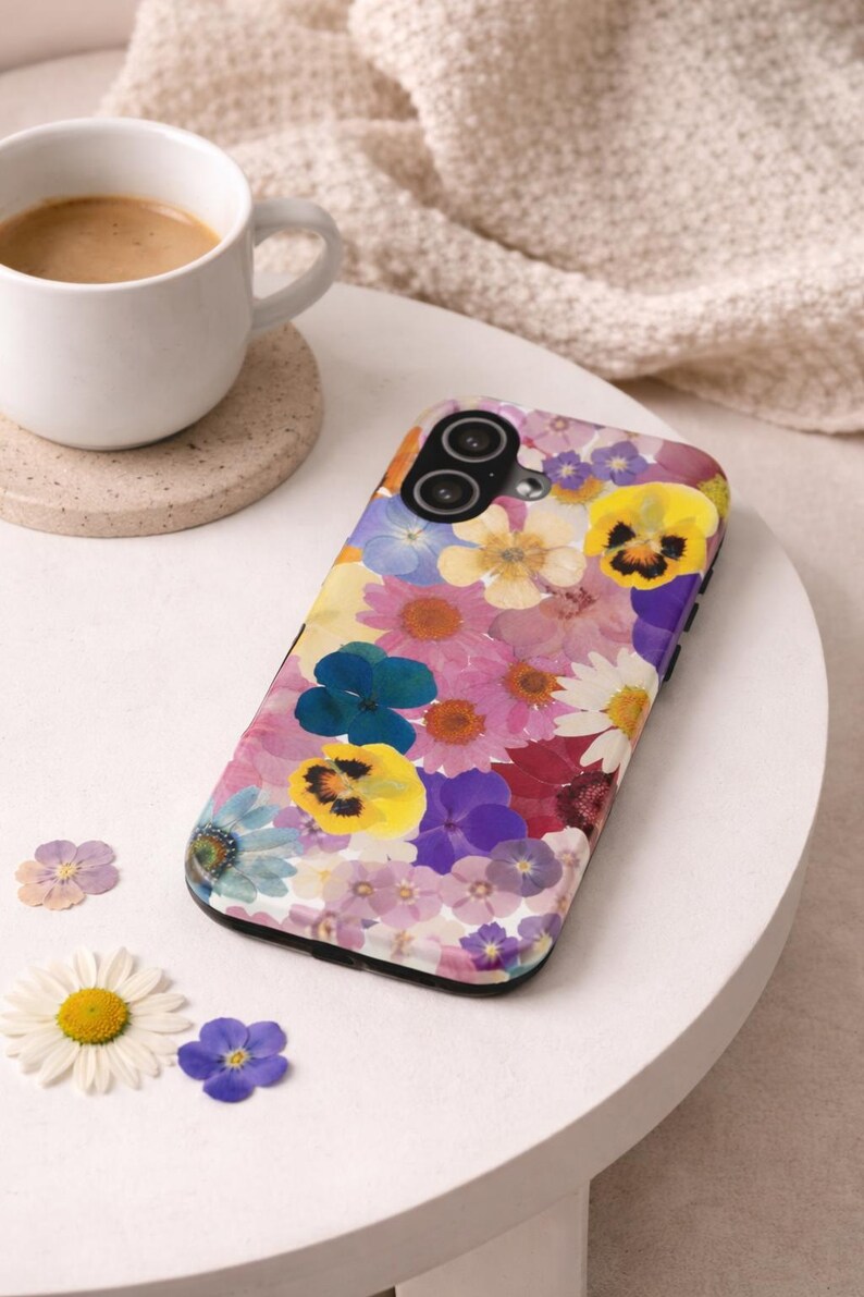 Pressed Flower Phone Case | Colorful Botanical Floral Case | Wildflower ...
