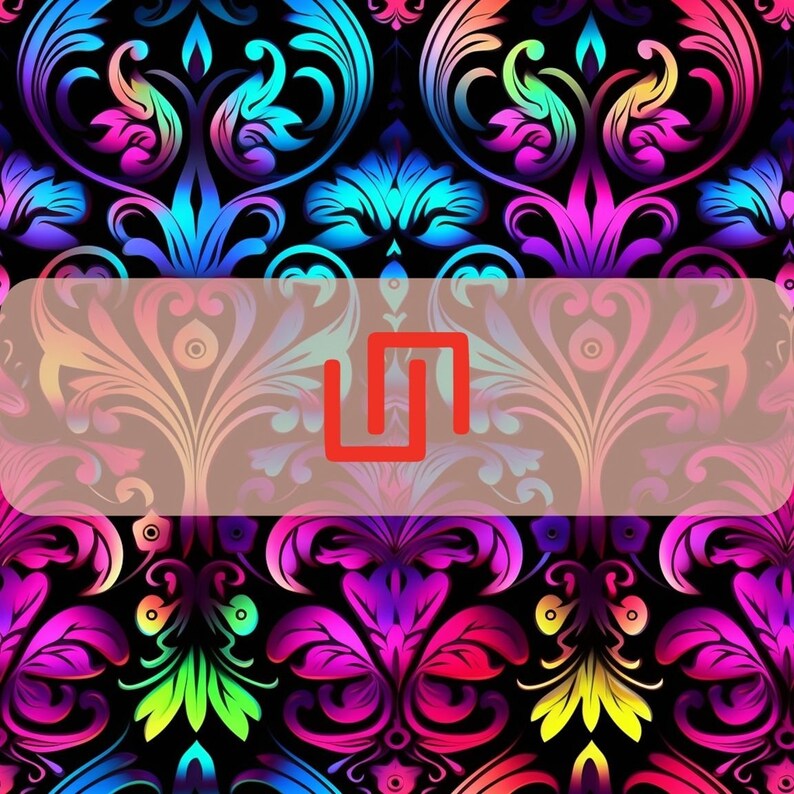 Print Repeat High Resolution 10 Seamless Neon Paisley Digital Transfer Paper, Adjustable Repeating ...