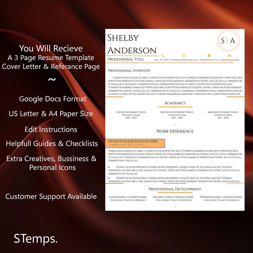 Handsome Jack Resume CV Template - Il Fullxfull.5724649420 Trks