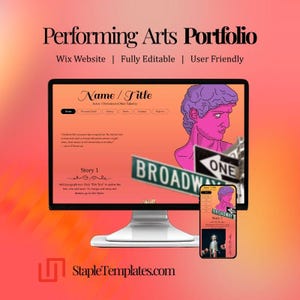 Modèles de site Web Wix pour les arts de la scène pour acteurs, théâtre et artistes interprètes ou exécutants | Sunset Gradient Portfolio Studio Site pour créateurs et créateurs