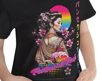 Geisha T-Shirt Kimono Inspired Tee Gift, Pansexuality Beautiful Japanese Geisha Art, Japanese Aesthetic Apparel, Pansexual Pride LGBT Tshirt