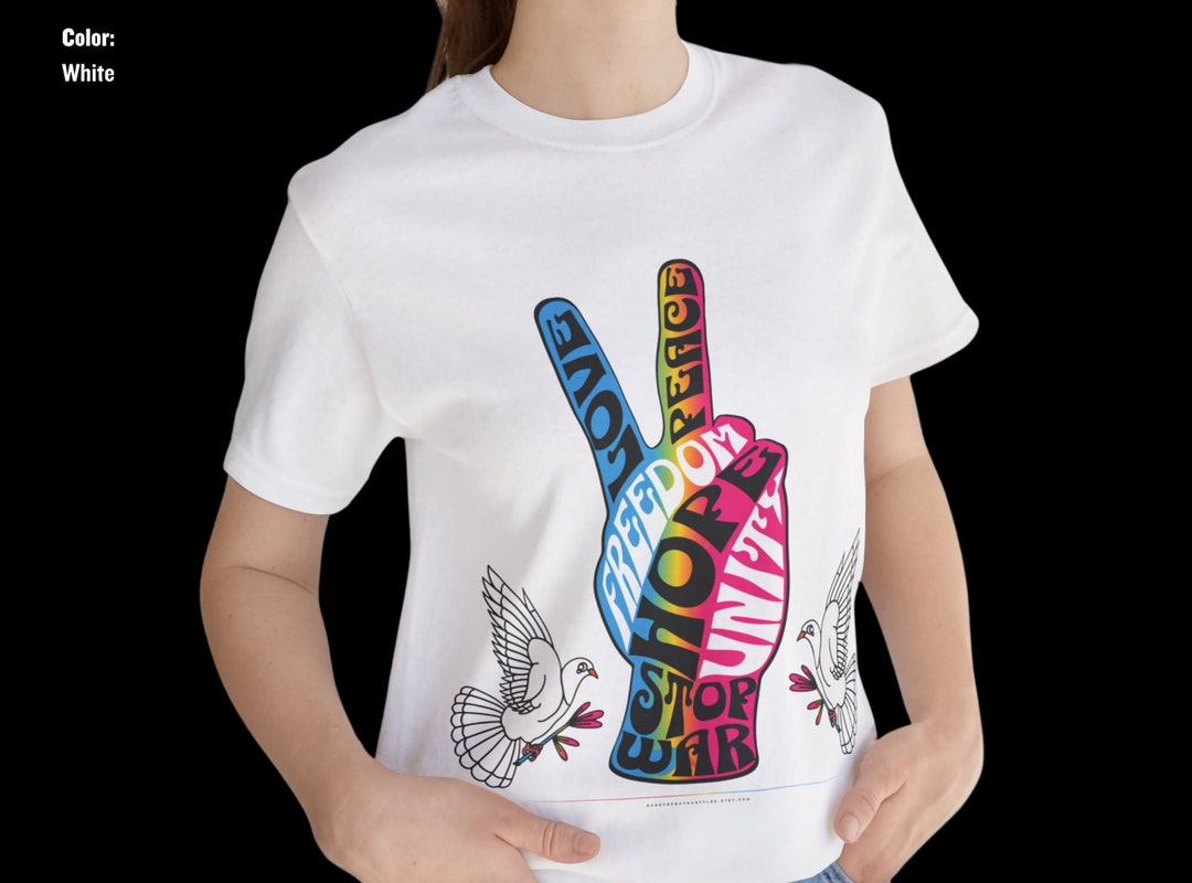 Make Peace Not War Vertical Graffiti (motivation) Short-Sleeve Unisex White T-Shirt main image 0