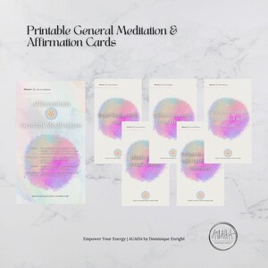 Pack d'affirmations de méditation générale | Cartes postales imprimables et papier peint pour téléphone | Téléchargement numérique pleine conscience