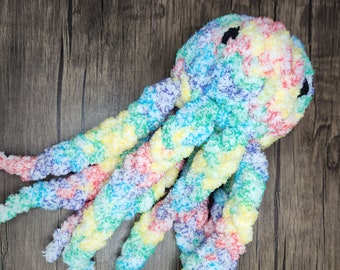 Fingerknit Octopus Plushie PDF Pattern with Video Tutorial Octopus Amigurumi Plush Toy Stuffie Sea Creature Plushie | Octopus Stuffed Toy