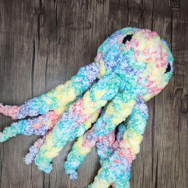 Fingerknit Octopus Plushie PDF Pattern with Video Tutorial Octopus Amigurumi Plush Toy Stuffie Sea Creature Plushie | Octopus Stuffed Toy