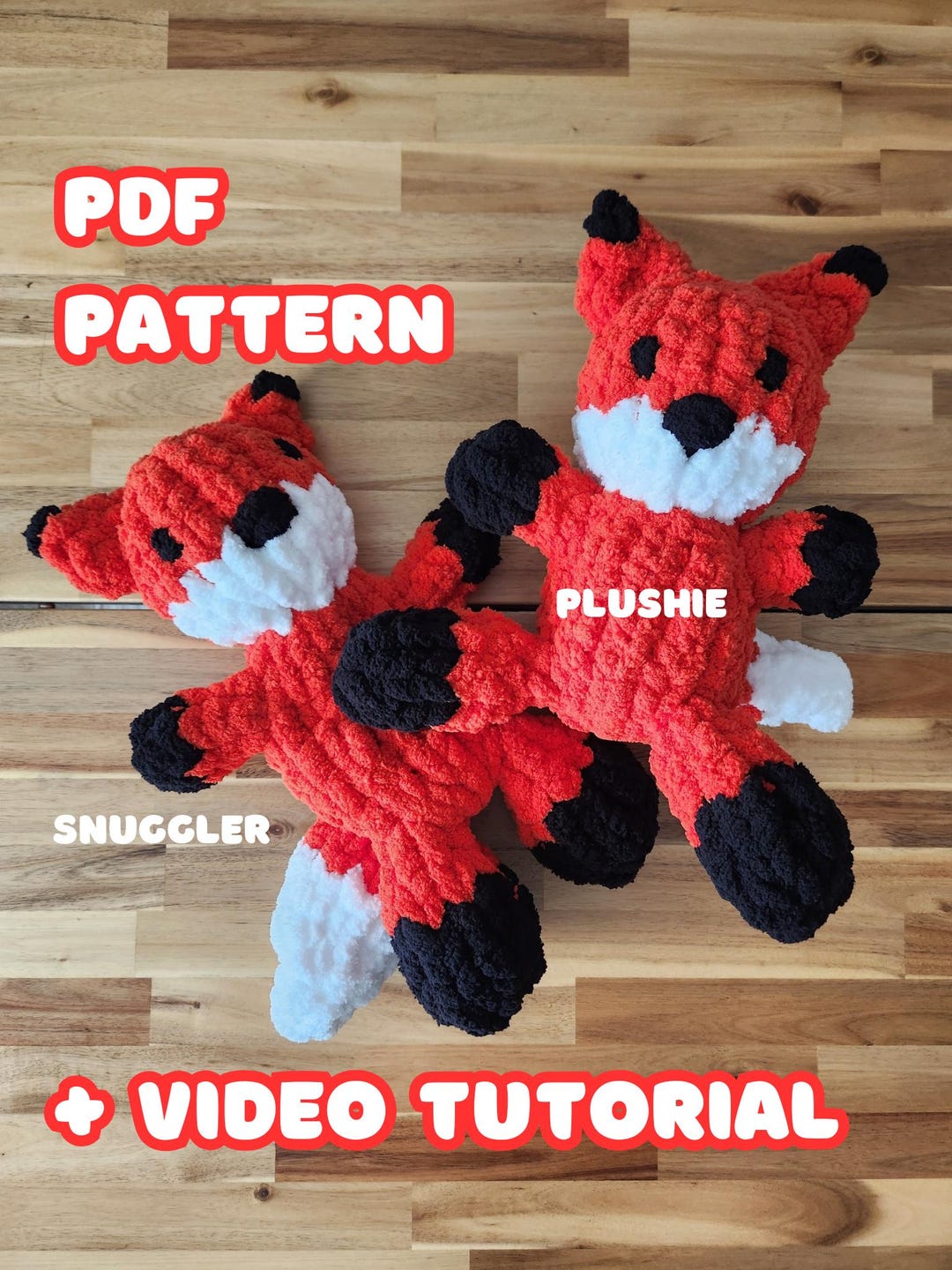 Chunky Knit Handknit Baby Fox Snuggler X Plushie Pattern With Video ...