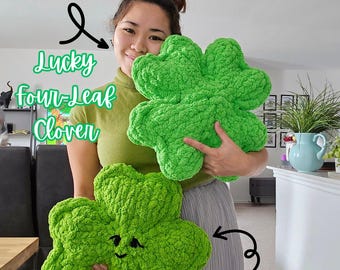 Handknit St. Patrick's Shamrock and Lucky Four-Leaf Clover Pattern with Video Tutorial