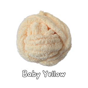 Baby Yellow Chunky Chenille Yarn Jumbo 7, 28yards, 8 oz, Super Bulky , Plush Yarn,  Fingerknit, Handknit, Handcrochet Chunky