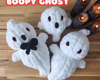Handknit 2in1 Boopy Ghost Baby Boopy Ghost Pattern with Video Tutorial Plushie