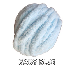 Baby Blue Chunky Chenille Yarn Jumbo 7, 28yards, 8 oz, Super Bulky , Plush Yarn,  Fingerknit, Handknit, Handcrochet Chunky