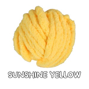 Sunshine Yellow Chunky Chenille Yarn Jumbo 7, 28yards, 8 oz, Super Bulky , Plush Yarn,  Fingerknit, Handknit, Handcrochet Chunky