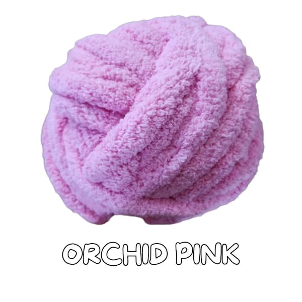 Orchid Pink Chunky Chenille Yarn Jumbo 7, 8oz, 26yards, Fingerknit, Handknit, Handcrochet Chunky Super Bulky Yarn