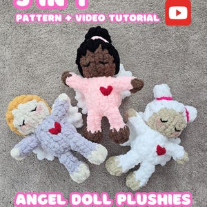 Handknit 3in1 Angel Doll Plushies Pattern with Video Tutorial
