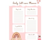 Cute Digital Self Care Planner and Goal Tracker