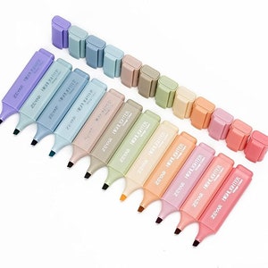Vintage Color Highlighter Pens: Chisel Tip, Water Based - Set of 12