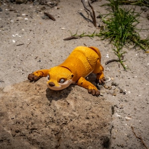 3D Printed Flexible Otter – Super Cute Poseable Toy with Pop-In Neck – Custom Colors Available!
