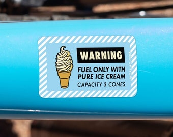 Fuel Only with Ice Cream Bike Frame Sticker