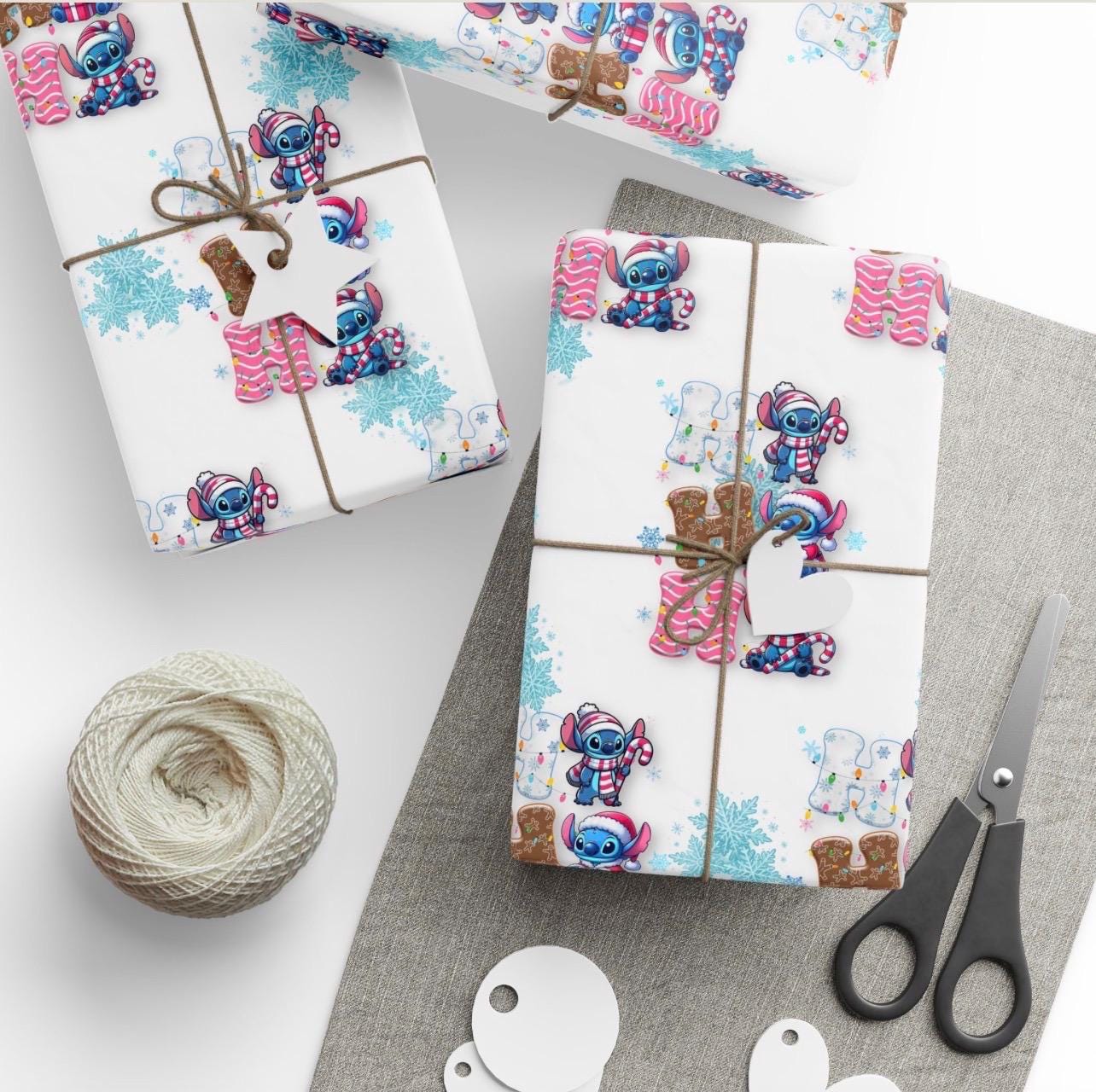 Discover Stitch Christmas Wrapping Paper | Cute Holiday Gift Wrap