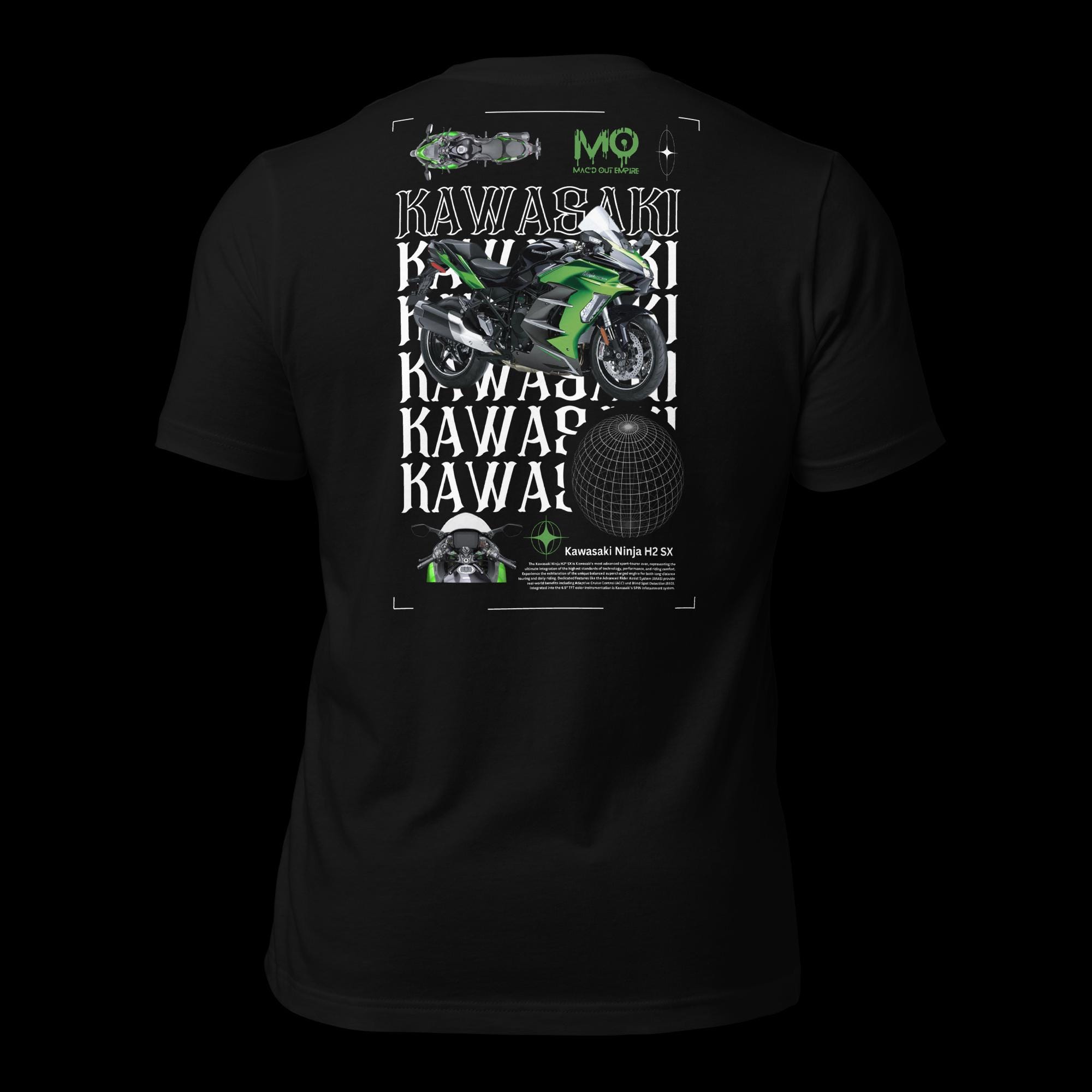 EDGE Tシャツ Kawasaki H2 Biker T-shirt – Street Style Motorcycle Graphic
