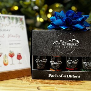 Home Mixology Sampler Pack Set of 4 Bitters Bottles
