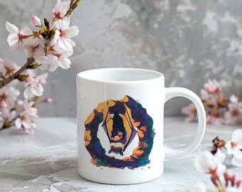 Cup printed ceramic coffee mug gift mom birthday coffee cup best gift idea gift cup bat mug Christmas gift