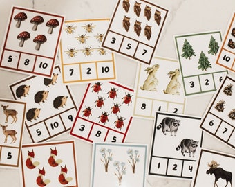 Conteggio dei numeri 1-10 Flash Card - Tema della foresta