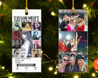 Personalized Eras Tour Ticket Style Acrylic Ornament, The Eras Tour 2023 Ornament, Custom Photo, Swiftie Fan Gift