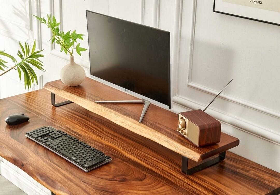 Monitor Stand Monitor Riser Wood Monitor Stand Desk - Etsy
