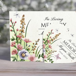 Bulk Personalized Memorial Favors, Funeral Program Wildflower Seed Paper, Funeral Keepsake Gift, Celebration of Life Token, In Loving Memory