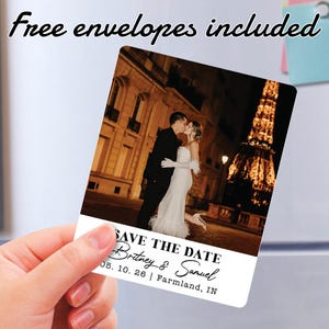 Save the Date Cards with Magnet/Wedding Photo Magnet with Caption for Save the Dates/Magnet Favors/Wedding Invitation/Custom Printed Magnet
