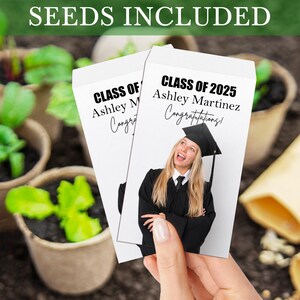 Graduation Seed Packets with Photo/Graduation Party Favors for Guests/Blooming Future/Class of 2025/Senior 2025 Grad Party Seed Packet Favor