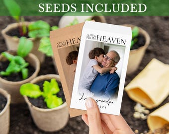 Photo Memorial Seed Packets/Custom Seed Packet Memorial Favors/Funeral Favors/Wildflower Seed Packet with Seeds/Seed Envelope/Forget-me-not