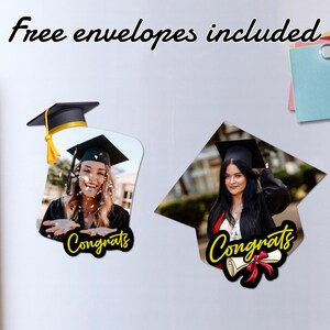 Custom Graduation Cap Graduation Photo Magnet Class of 2024 Graduation Gifts for Her College Graduation Magnets Bulk Graduation Party Favors