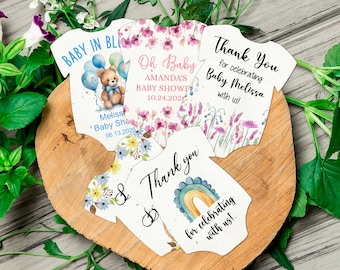 Bulk Plantable Seed Paper Bodysuits – Personalized Baby In Bloom Thank You Favor with Wildflower Seeds, Eco Gifts for Baby Showers, Baptisms