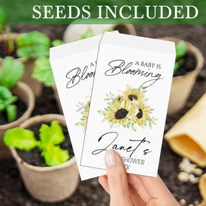Baby In Bloom Wildflower Seed Packets/Custom Baby Shower Seed Packets/Personalized Baby Favors/Flower Seeds with Envelopes/baby Announcement