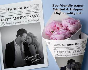Wedding Anniversary Newspaper for Couple/ANY YEAR Anniversary Gift/Happy Anniversary Newspaper Template/1 year Anniversary/Custom Newspaper