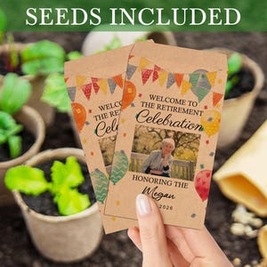Bulk Custom Wildflower Seed Packet for Retirement Going away Party/Custom Retirement Gifts Seed Included/Personalized Retirement Seed Packet